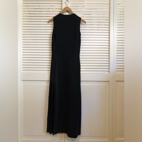 A.L.C. Black Fit and Flare Midi Dress with Pleating XS - Picture 7 of 8